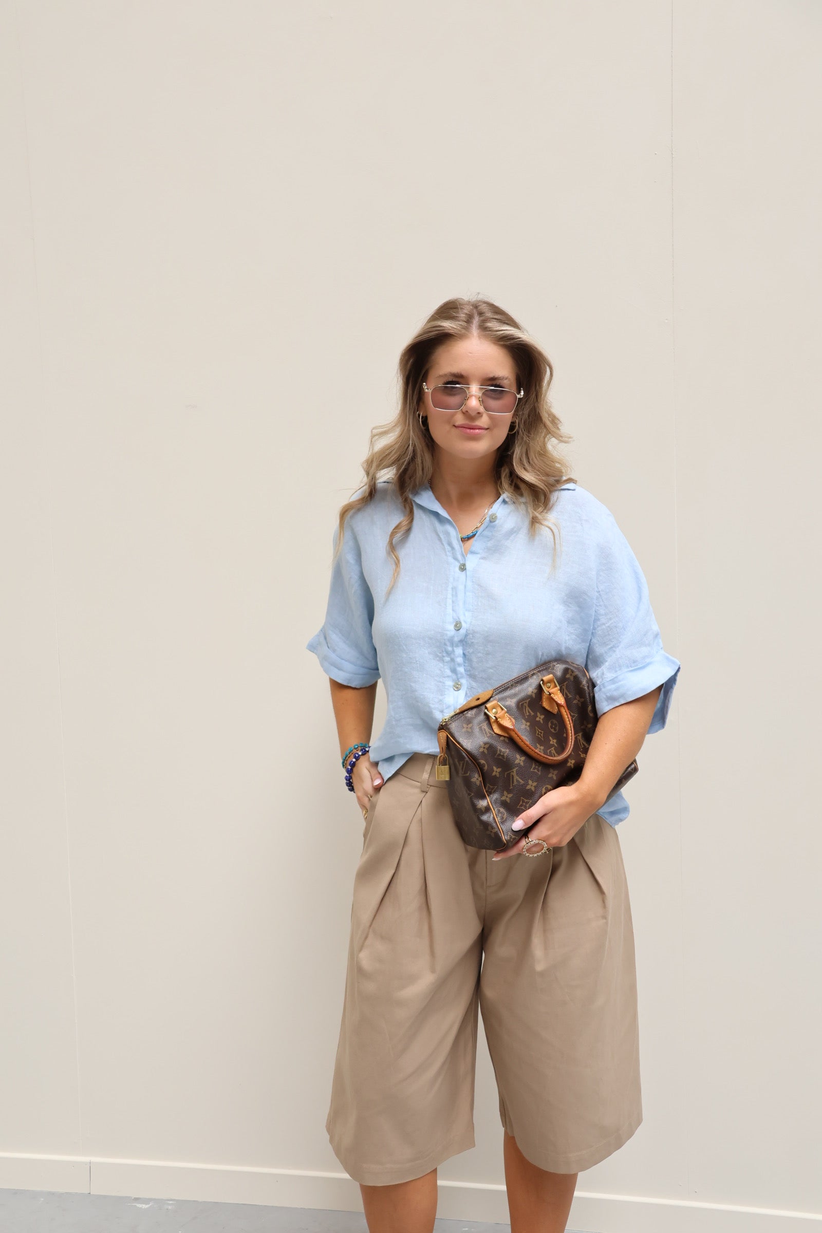 Lina linnen hemd lichtblauw