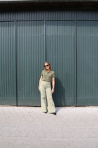 Mirthe gestreepte polo kaki