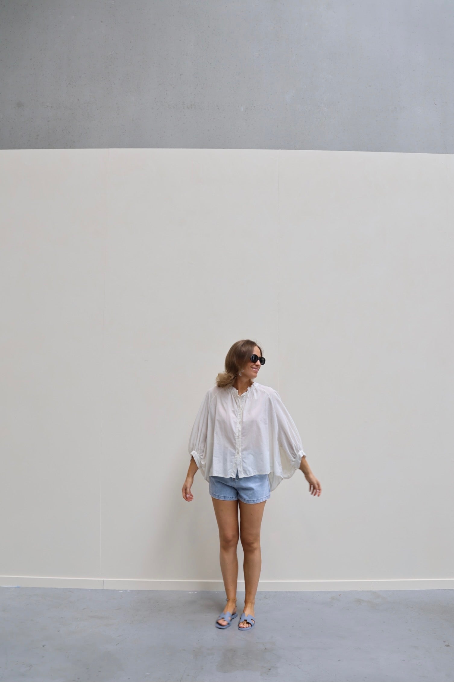 Juliette blouse met wijde mouwen wit