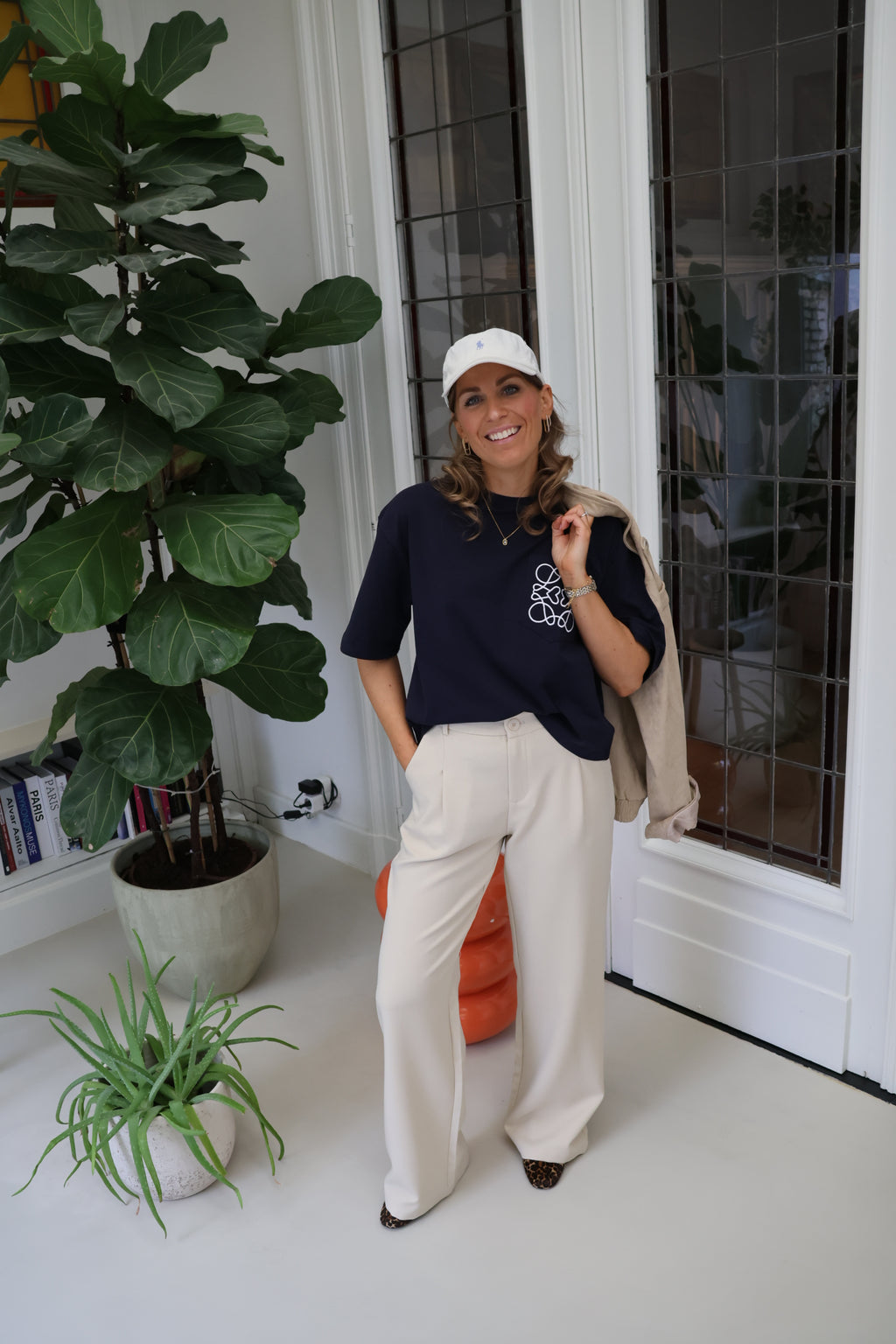 Nienke detail T-shirt marine