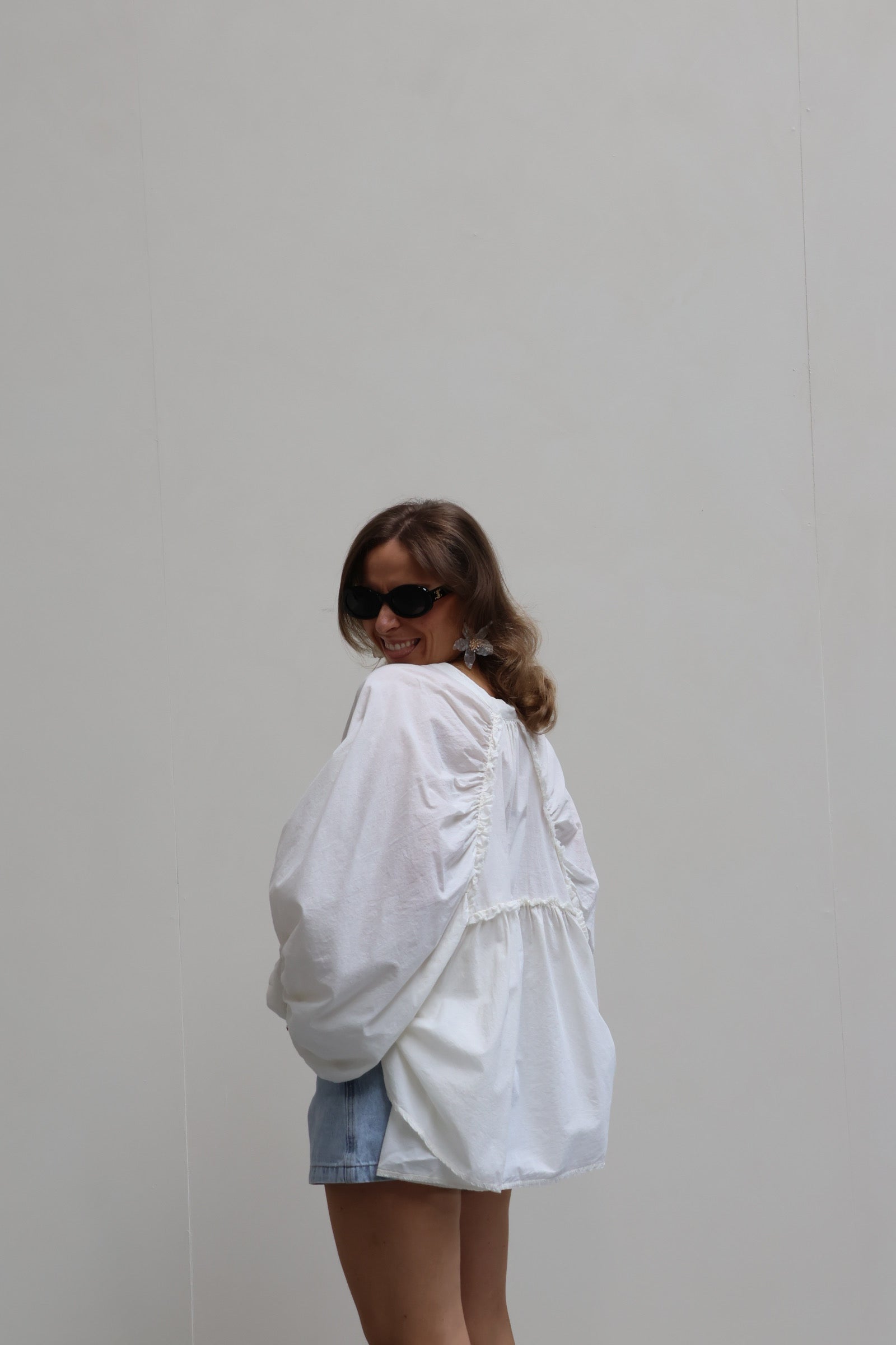 Juliette blouse met wijde mouwen wit