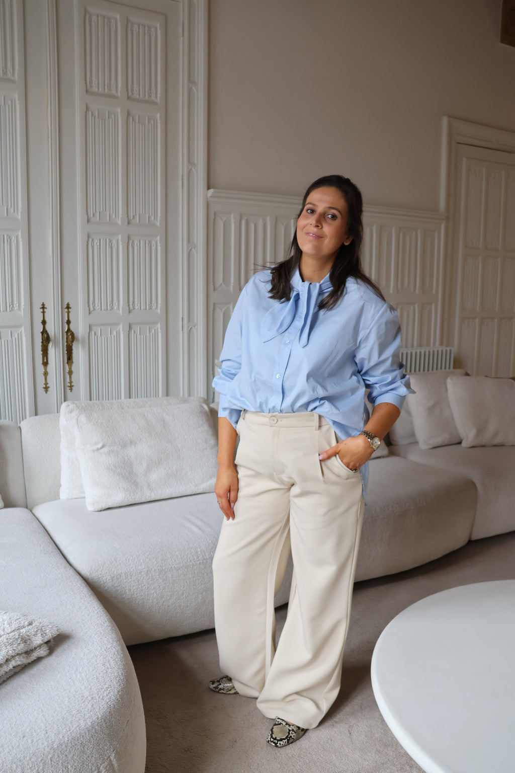 Julie hemdje met strik blauw