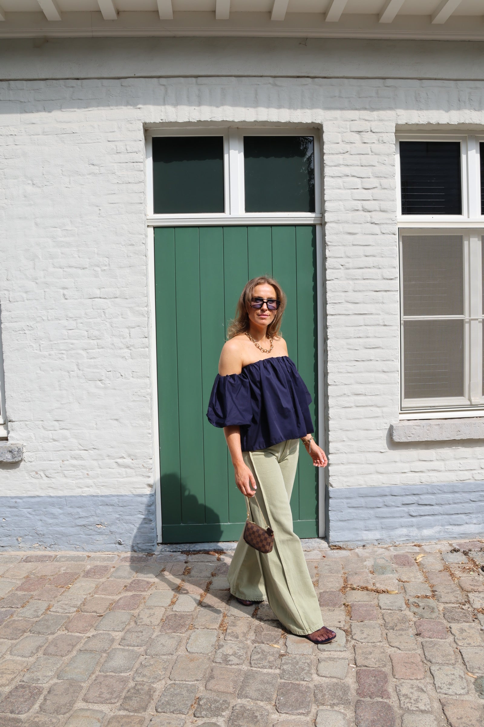 Lea off shoulder blouse marine