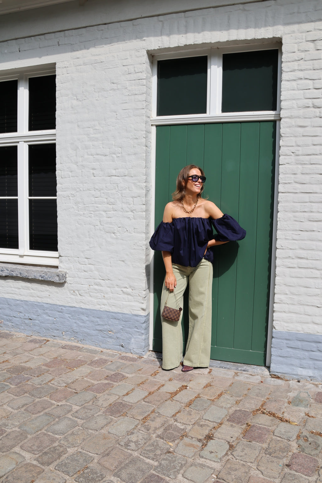 Lea off shoulder blouse marine
