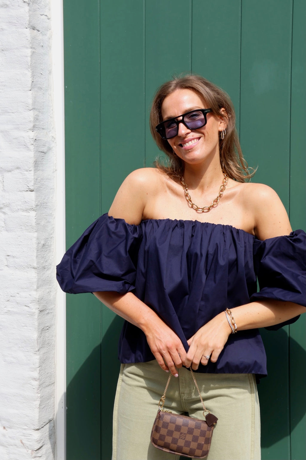 Lea off shoulder blouse marine