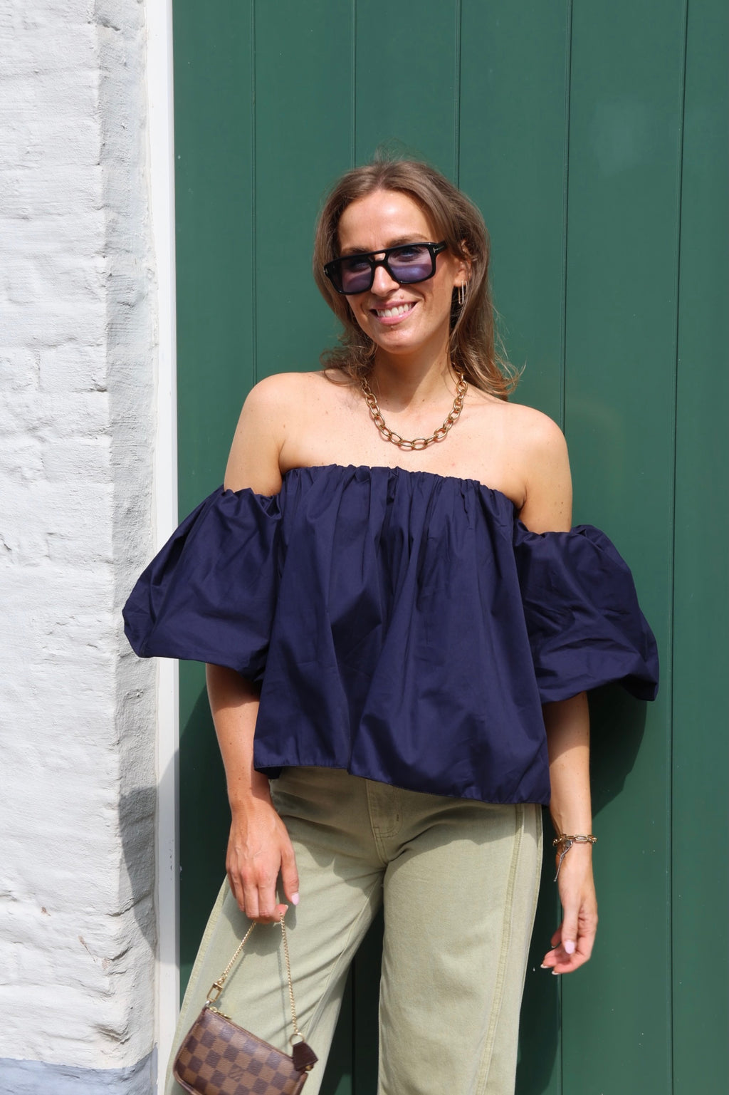 Lea off shoulder blouse marine