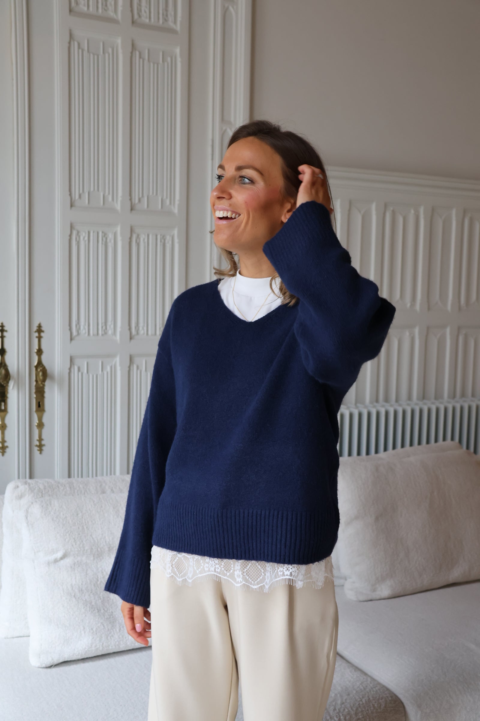 PRE-ORDER Millie lace T-shirt wit