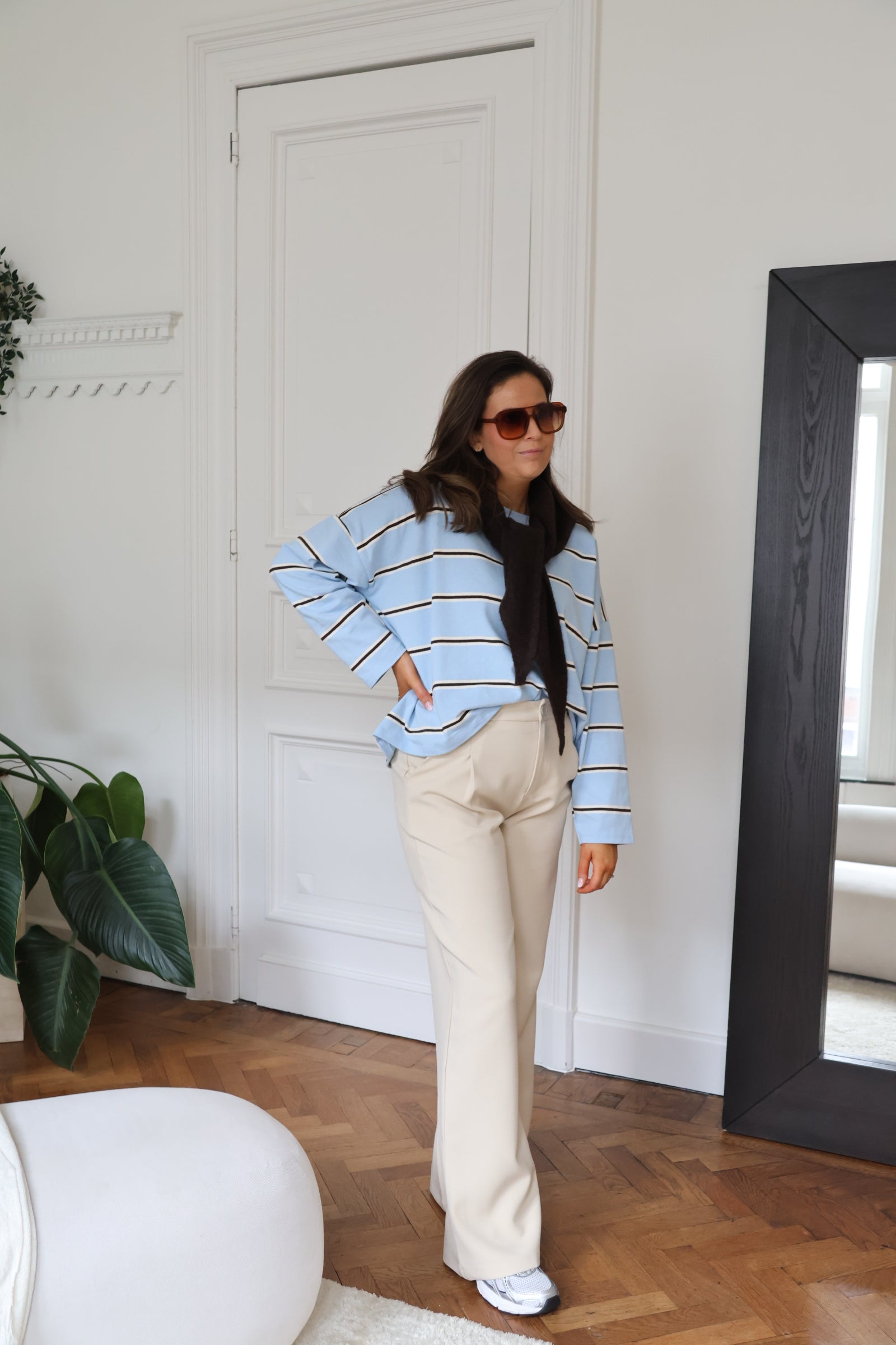 Bonnie gestreepte longsleeve blauw