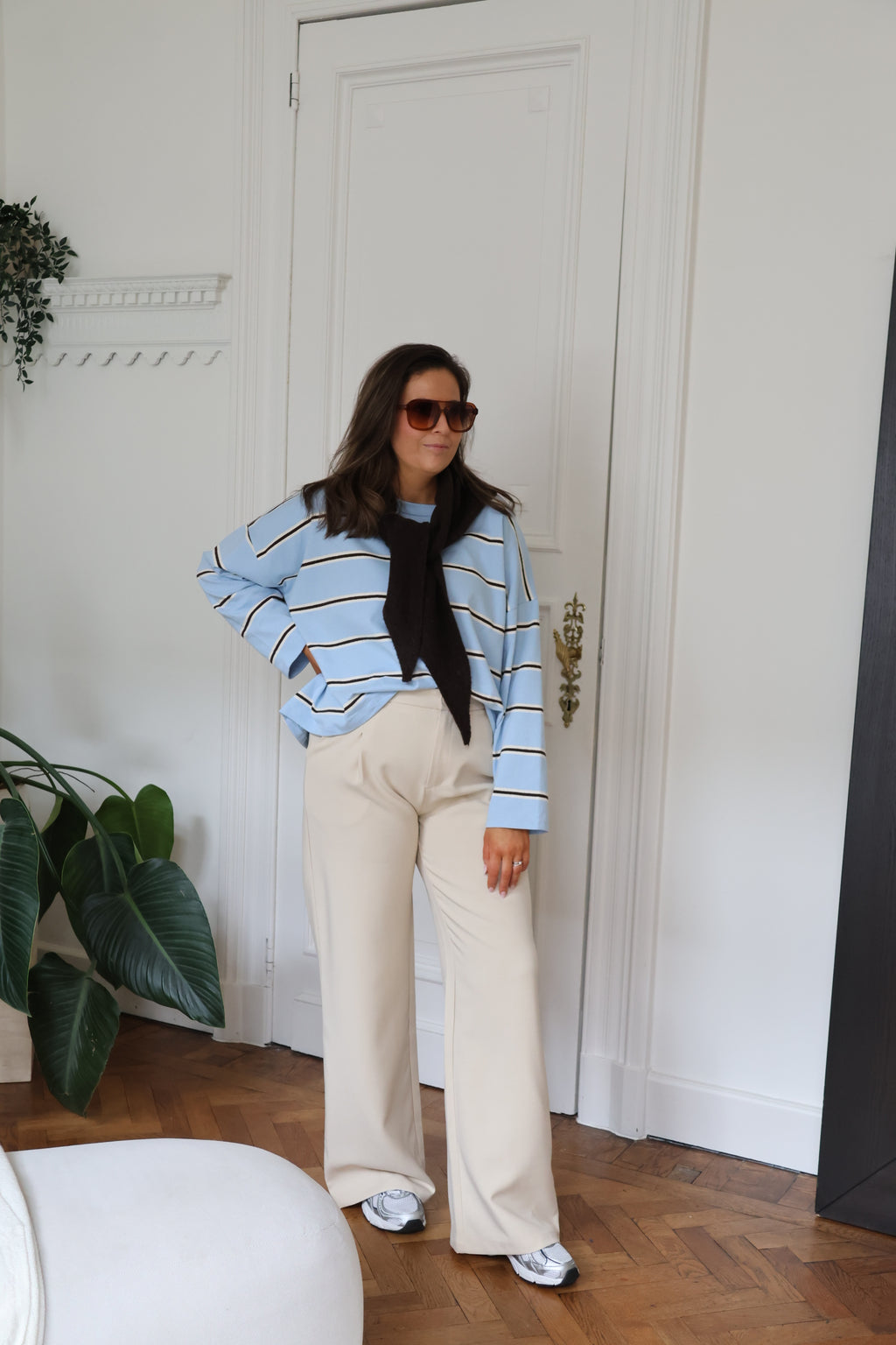 Bonnie gestreepte longsleeve blauw