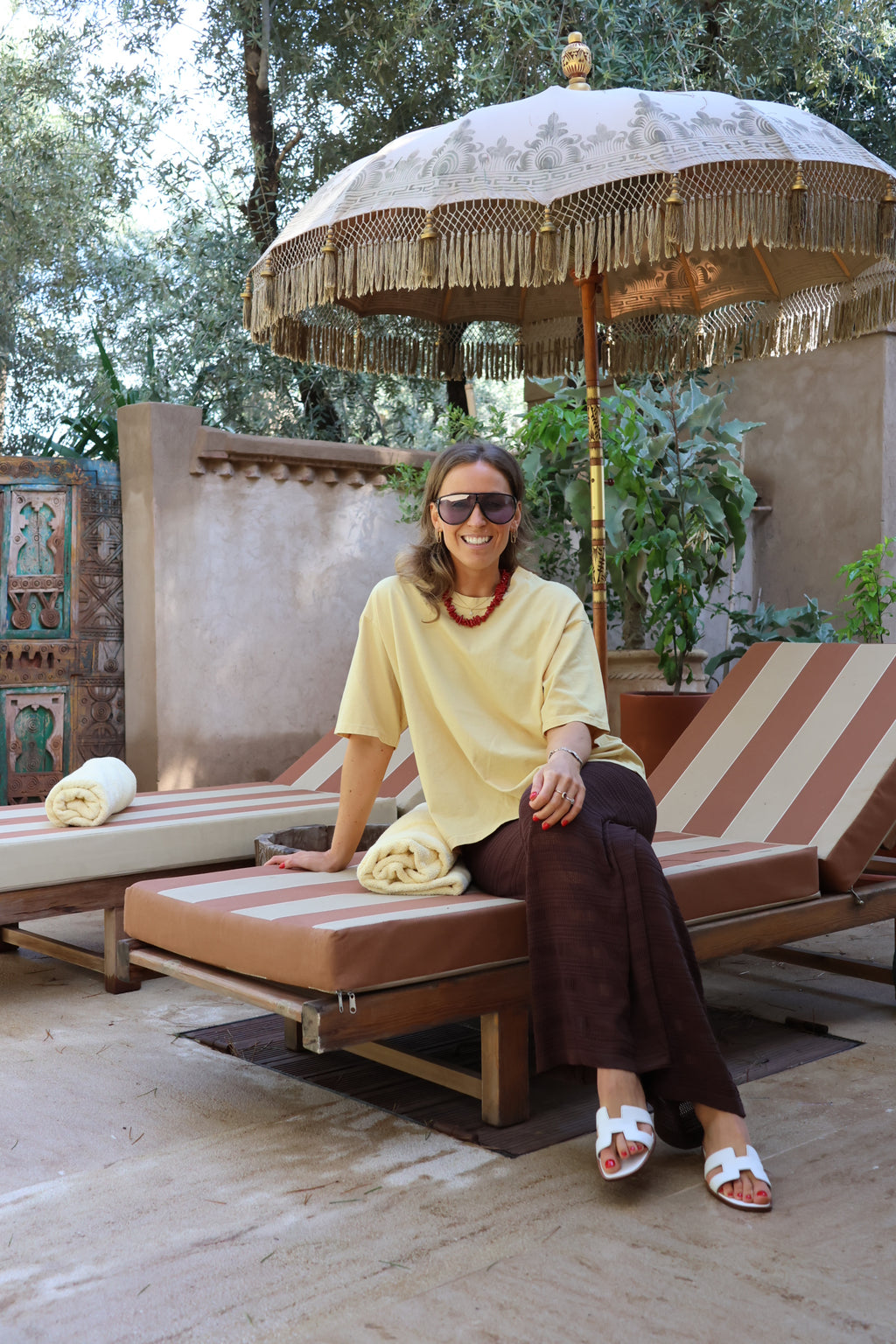 Boxy T-shirt mosterdgeel