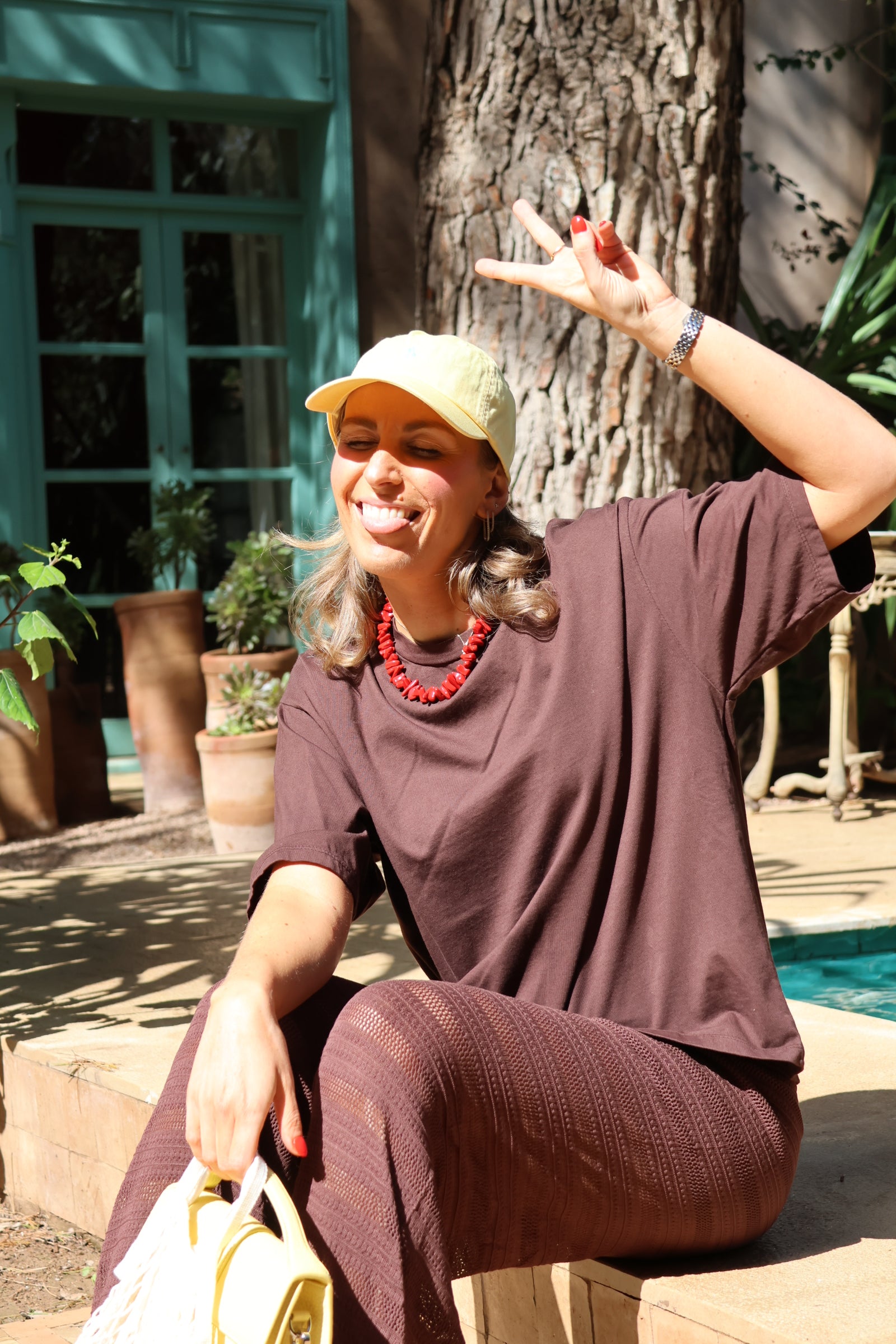 Boxy T-shirt bruin