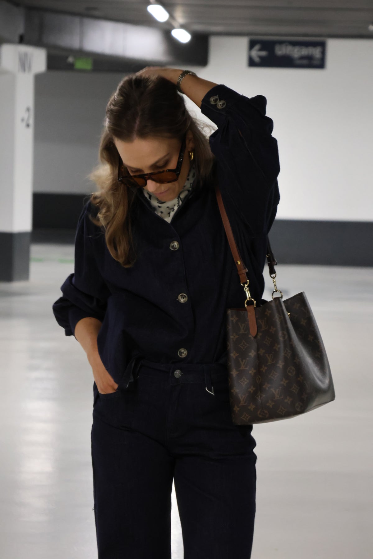 Zarah oversized jeans jasje dark denim