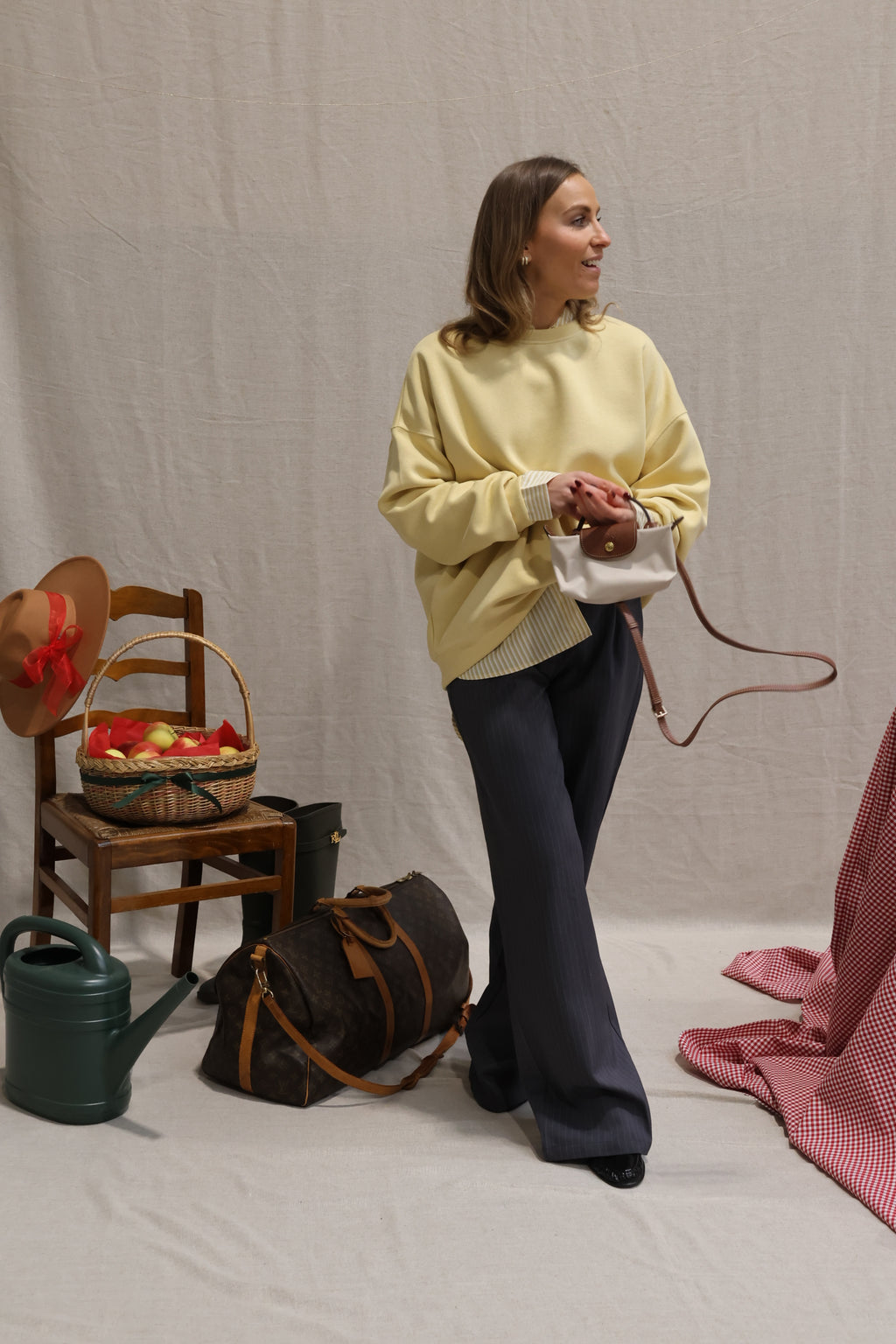 Viona striped trousers grey