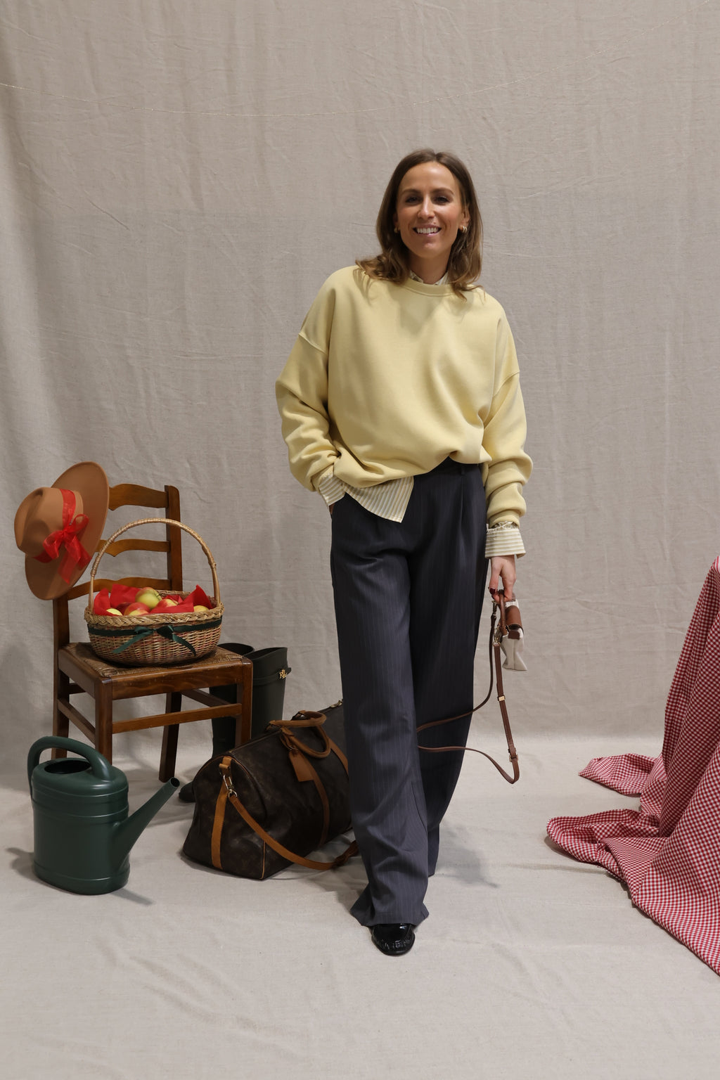 Viona striped trousers grey