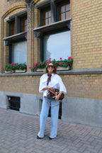 Calista wide leg jeans met detail