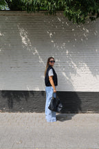 Anouk gestreepte T-shirt grijs/blauw