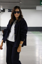 Zarah oversized jeans jasje dark denim