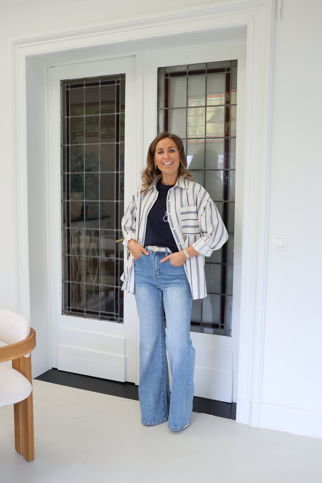 Laure gestreept hemd blauw