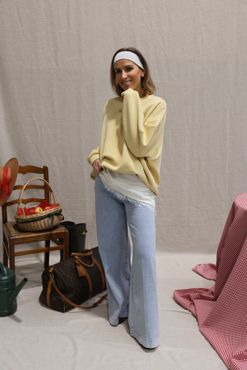 Ivy asymmetrical lace top offwhite