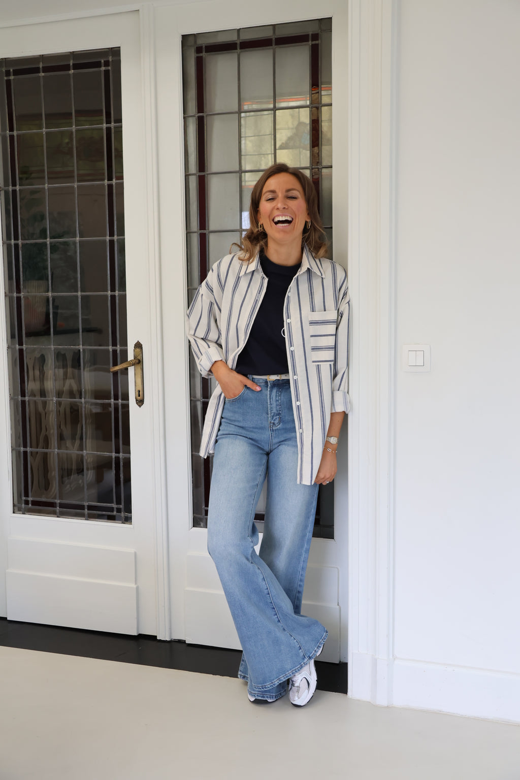 Laure gestreept hemd blauw