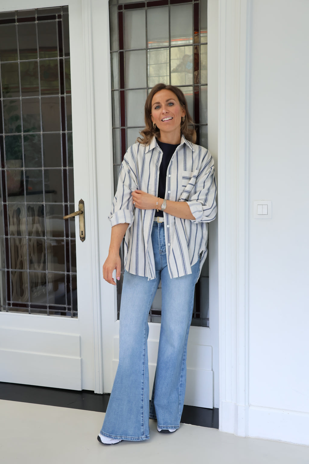 Laure gestreept hemd blauw