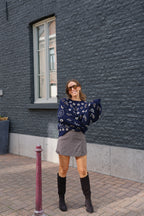Liz trui met paisley print marine