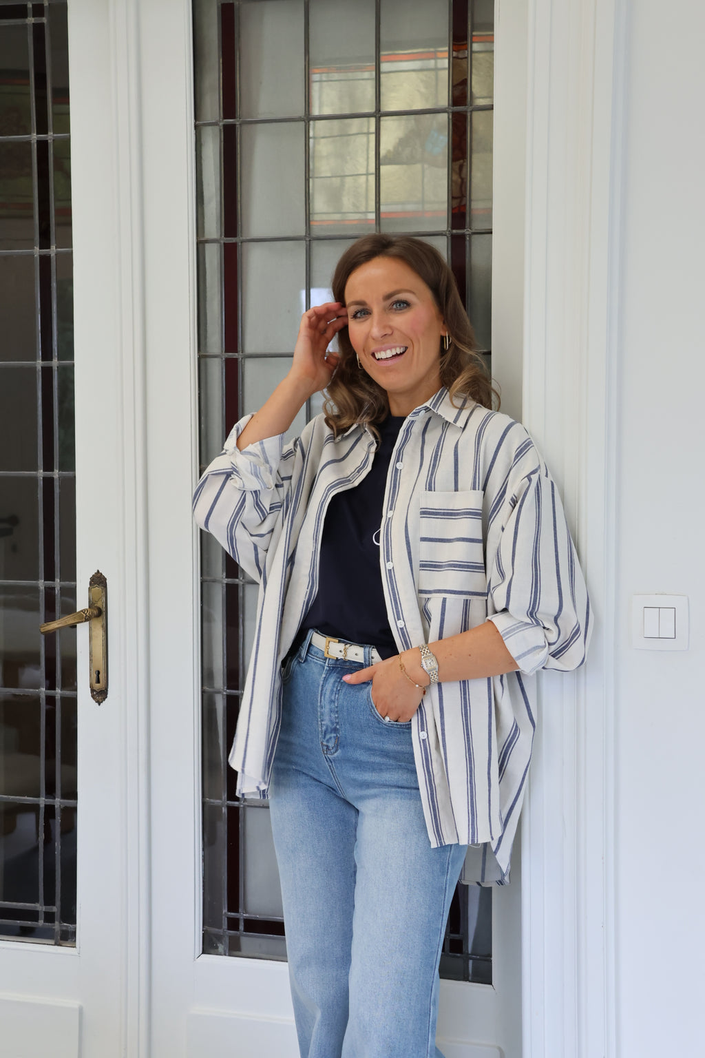 Laure gestreept hemd blauw