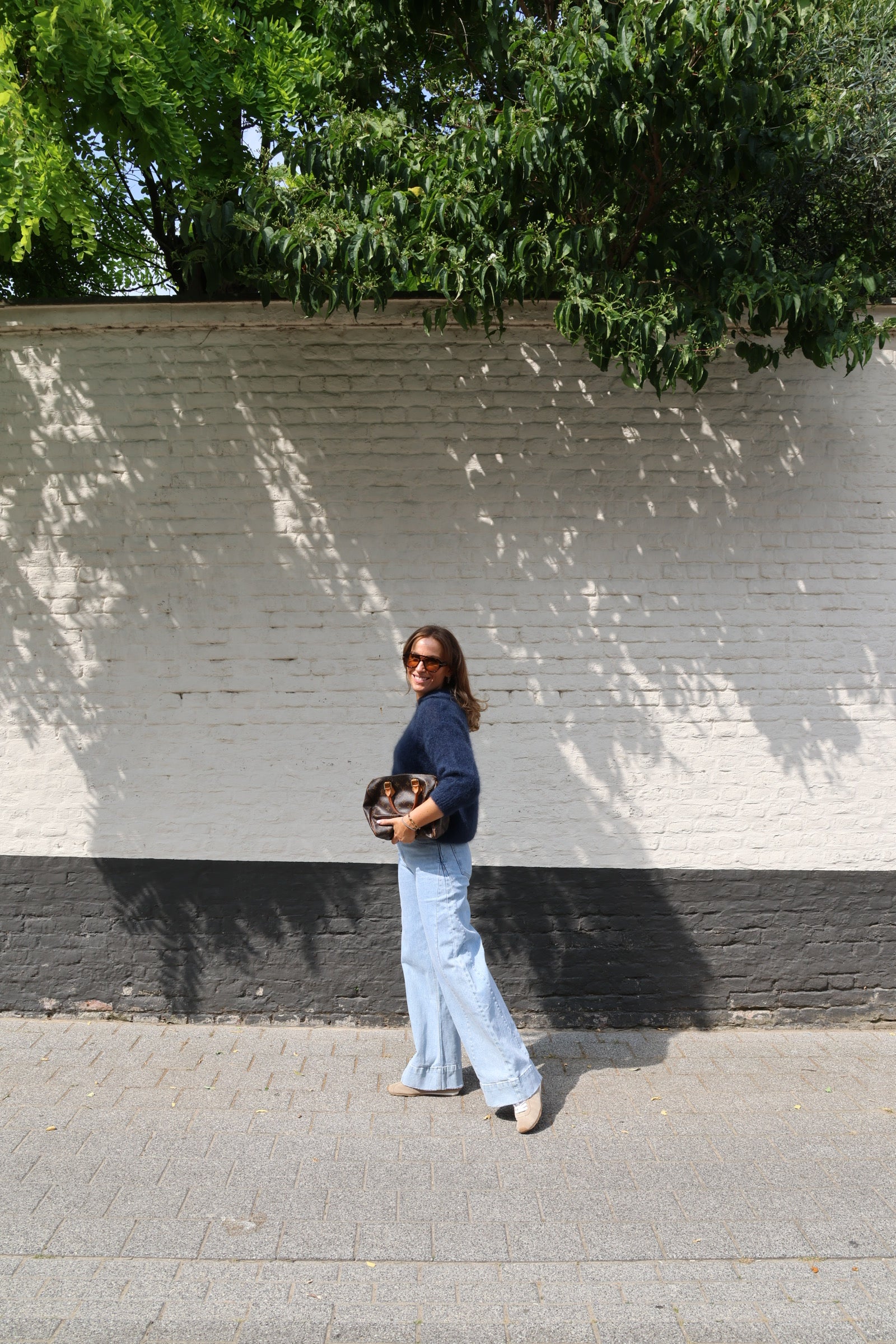 Calista wide leg jeans met detail