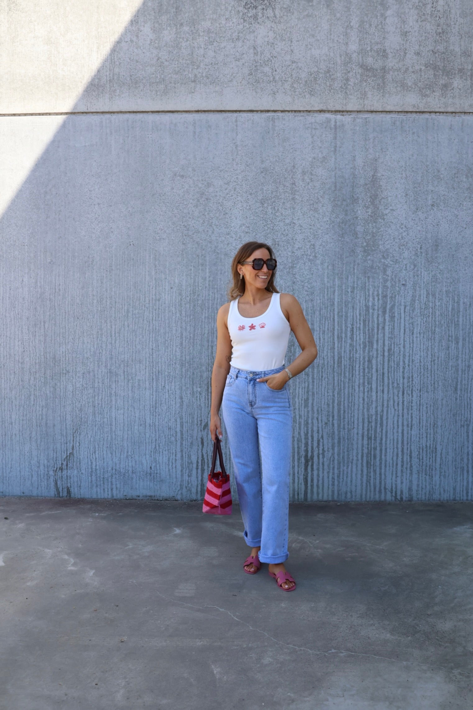 Tine high rise straight jeans