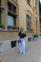 Calista wide leg jeans met detail