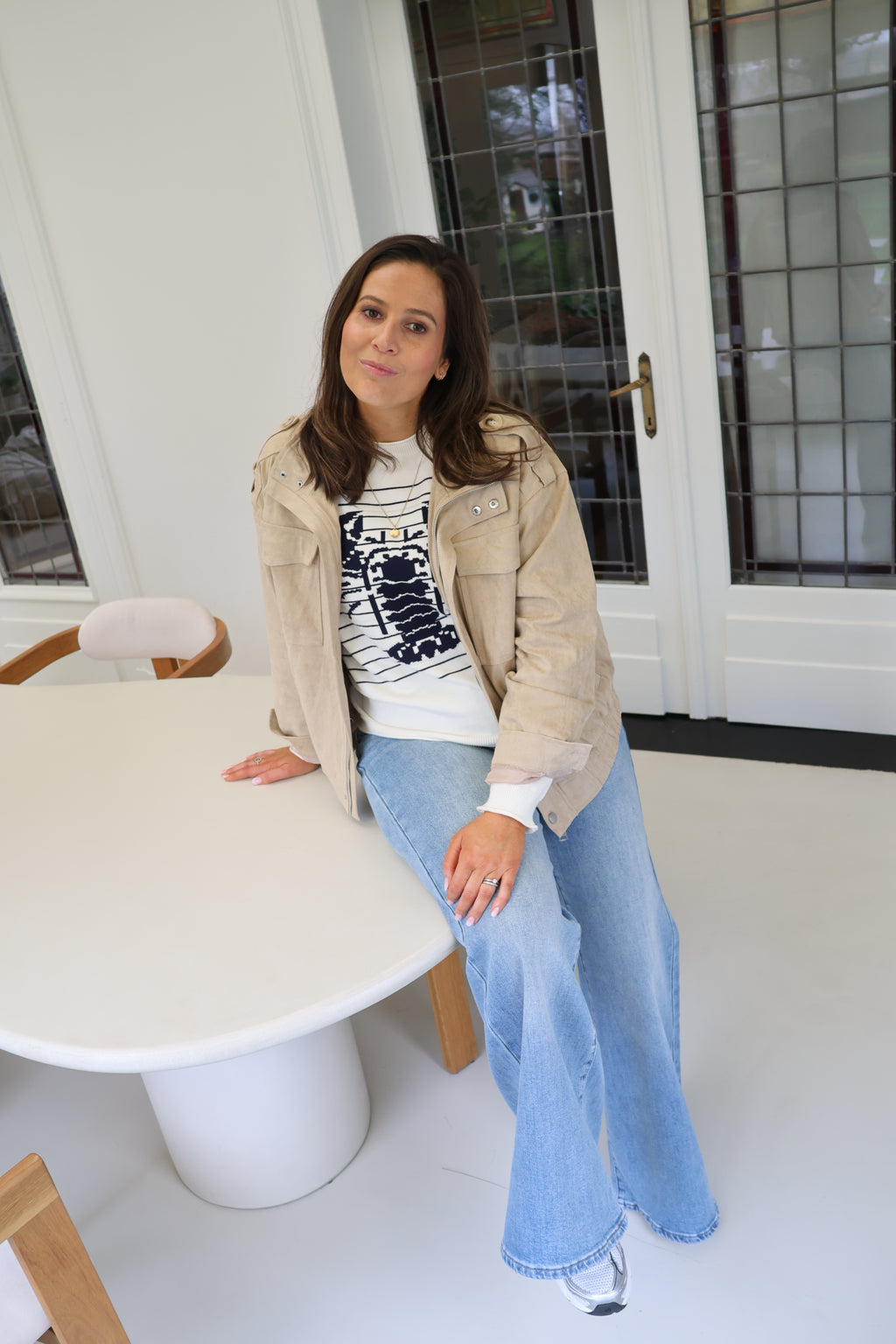 Manon suède jasje beige