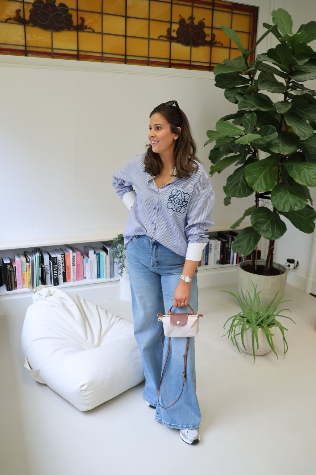 Nienke gestreept detail hemdje marine