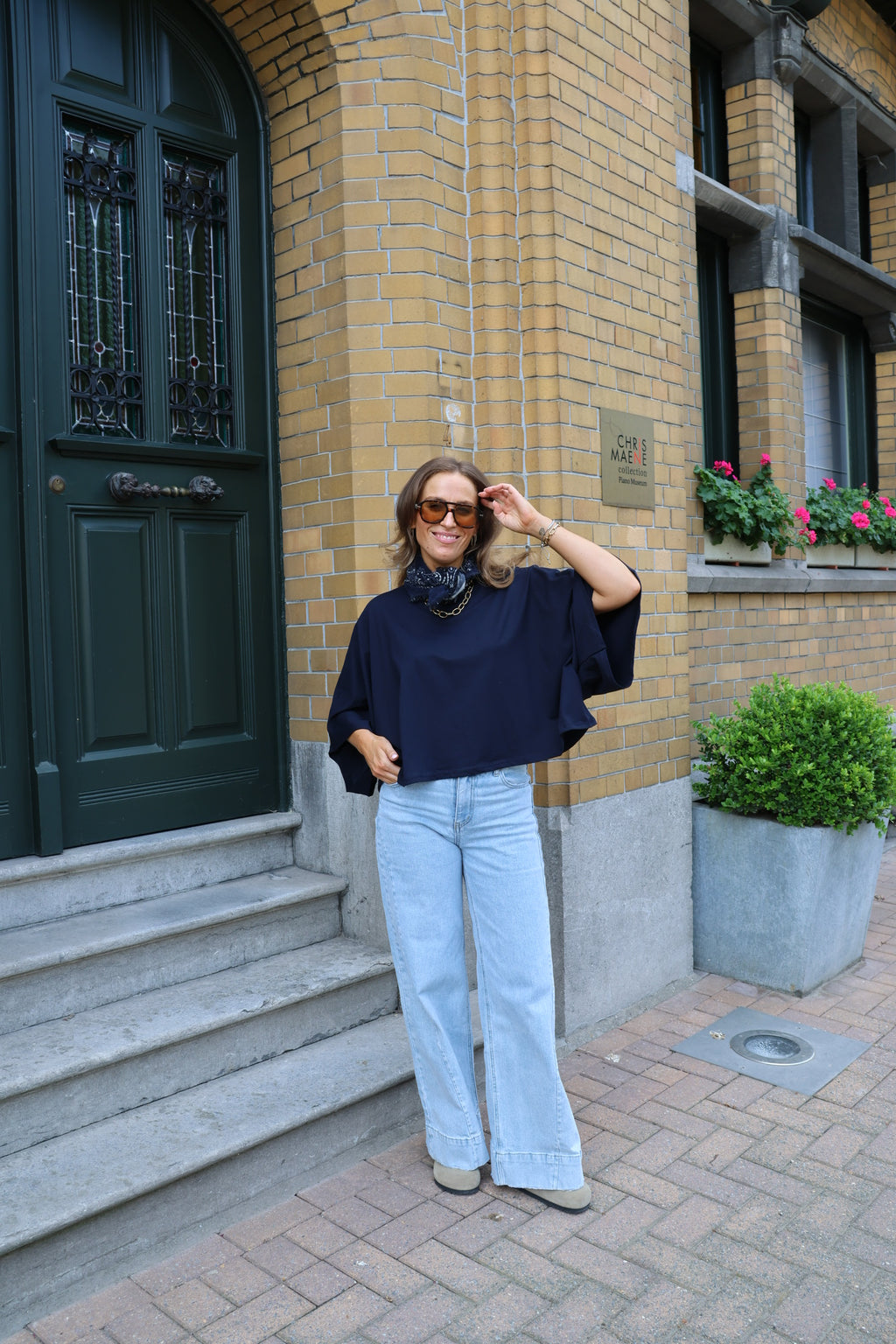 Emma cropped T-shirt marine