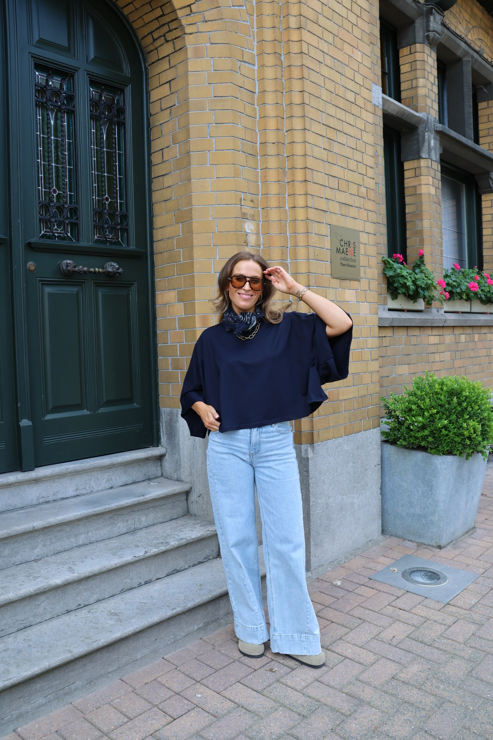 Emma cropped T-shirt marine