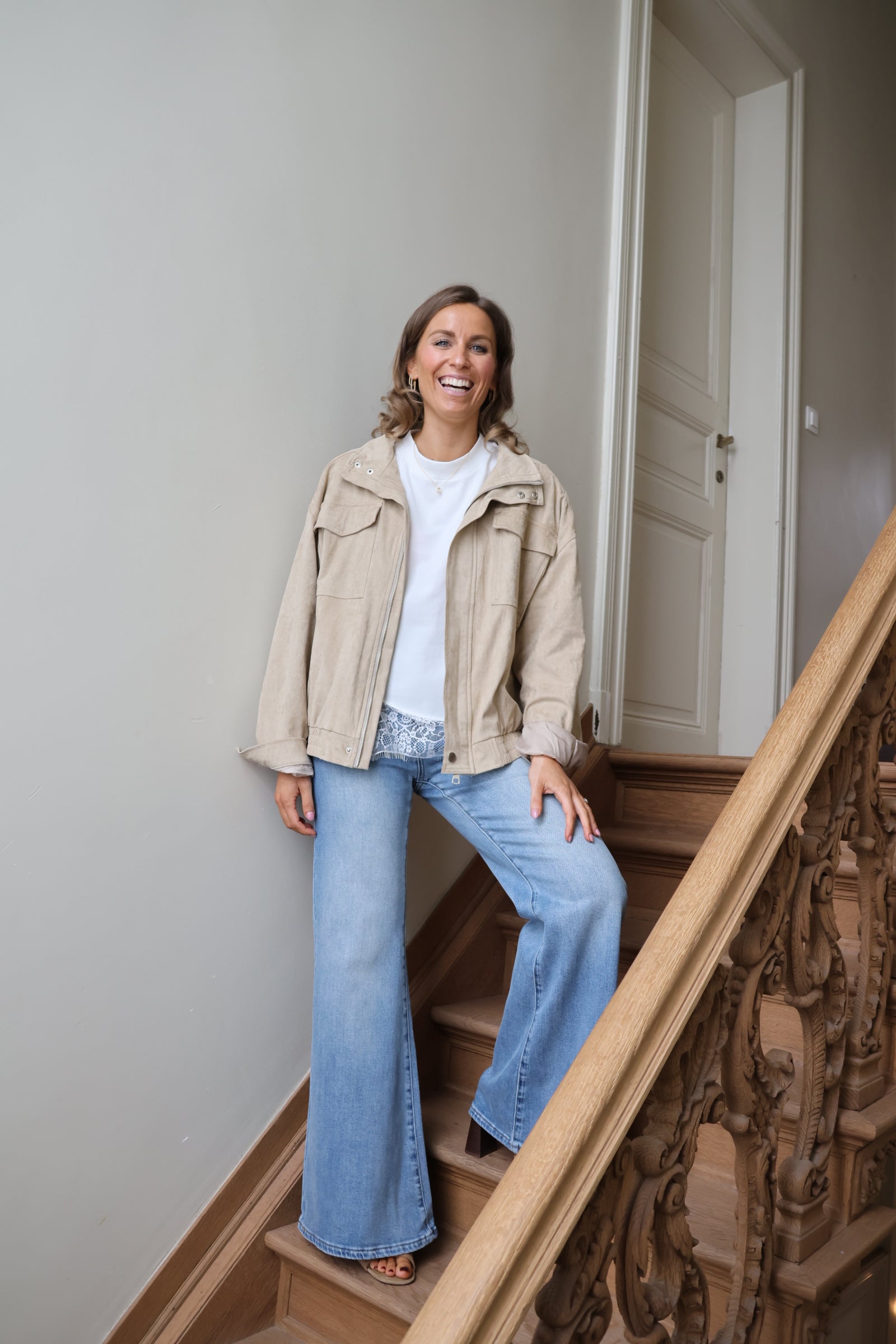 Manon suède jasje beige