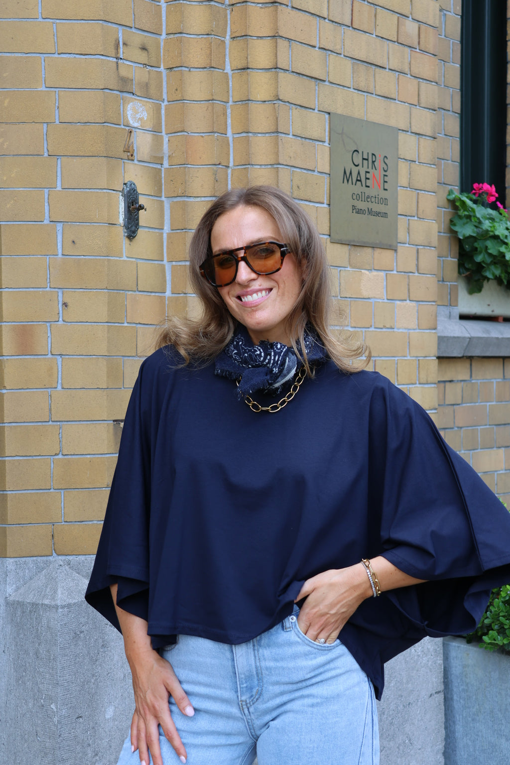 Emma cropped T-shirt marine