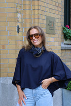 Emma cropped T-shirt marine