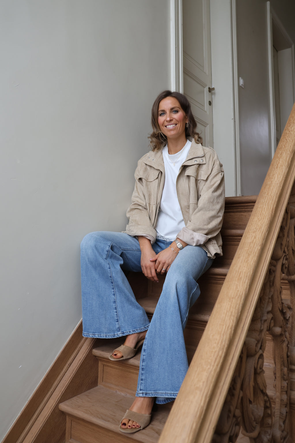 Manon suède jasje beige