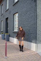 Zoë mesh top bruin