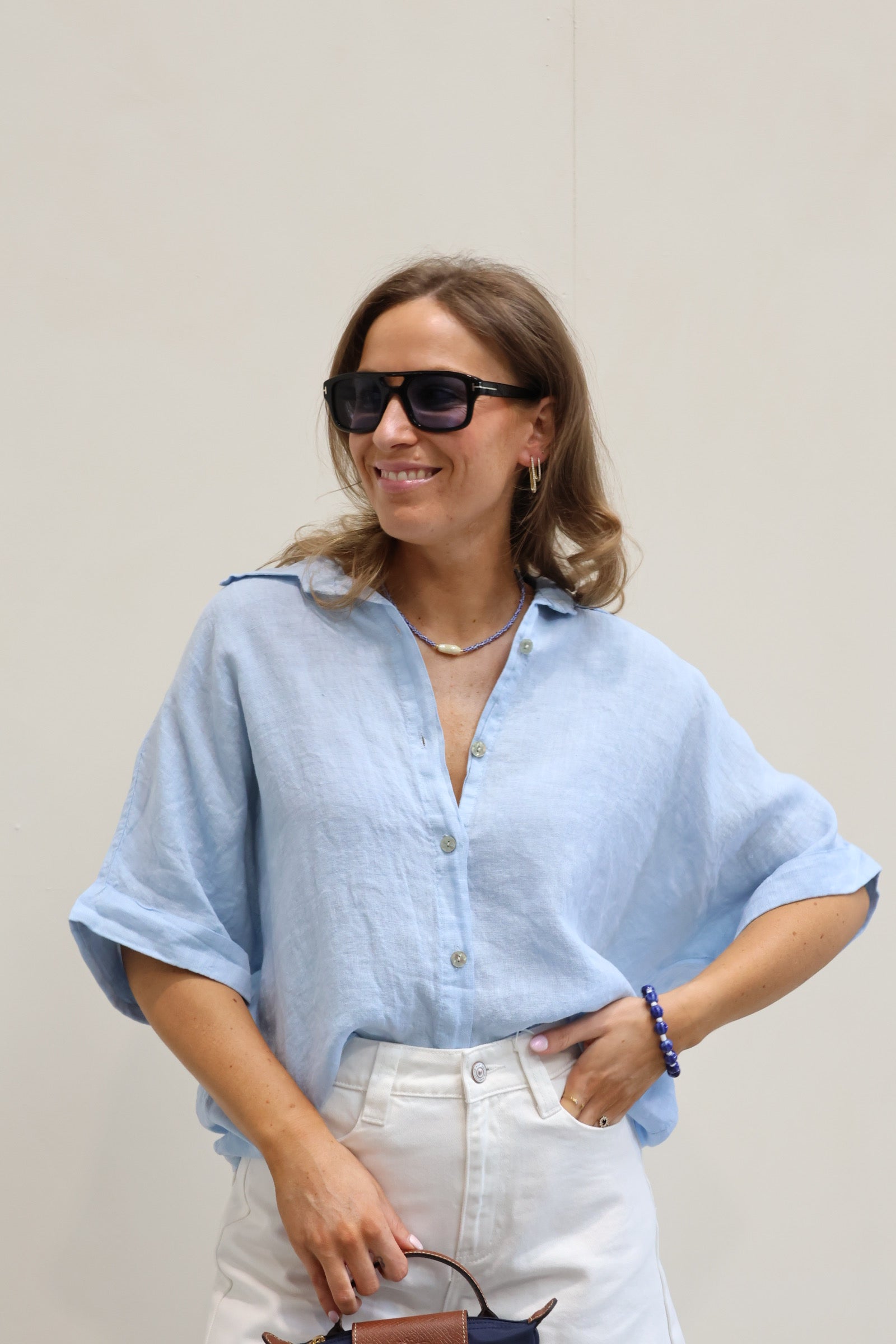 Lina linnen hemd lichtblauw