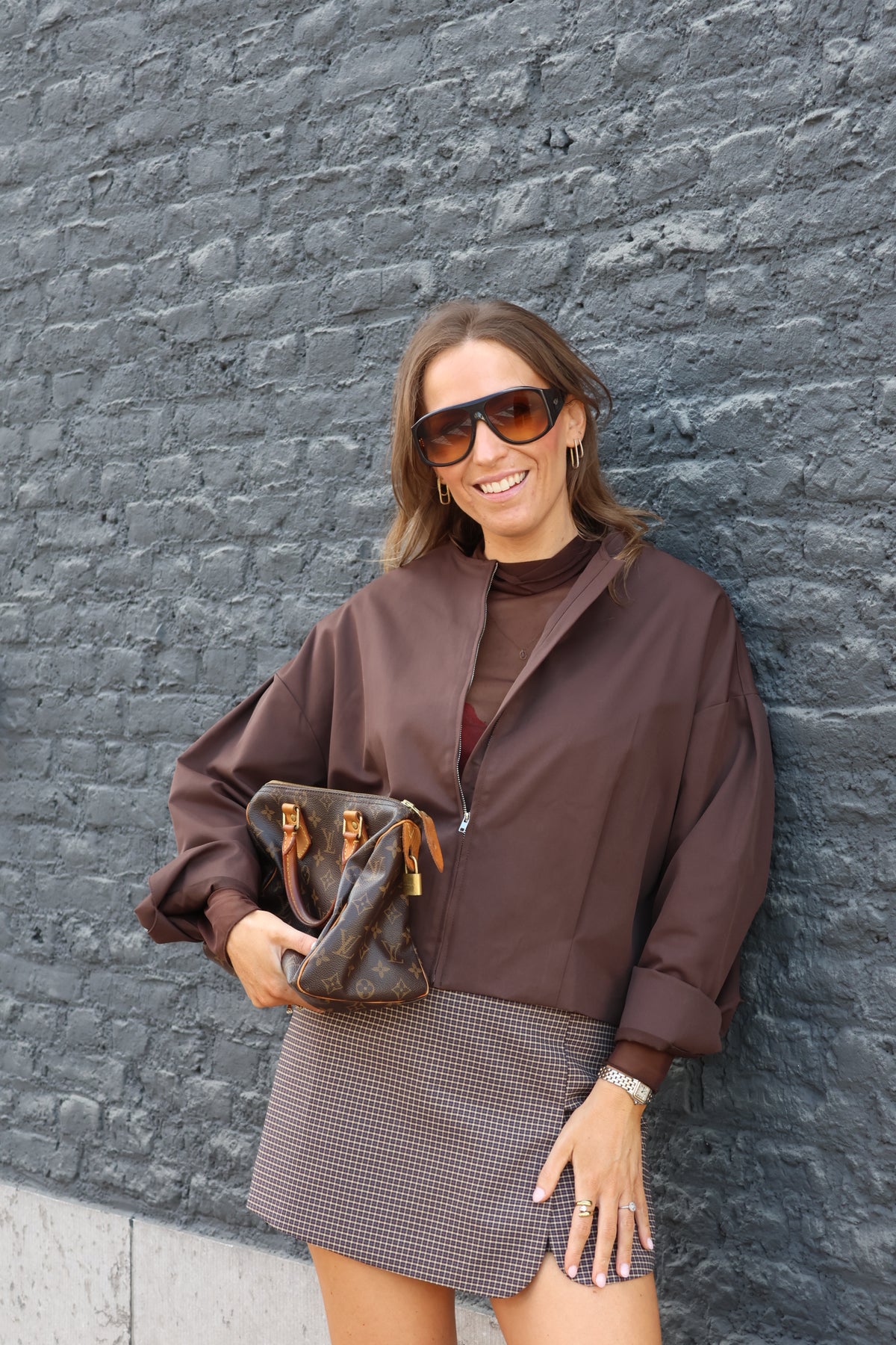 Zoë mesh top bruin
