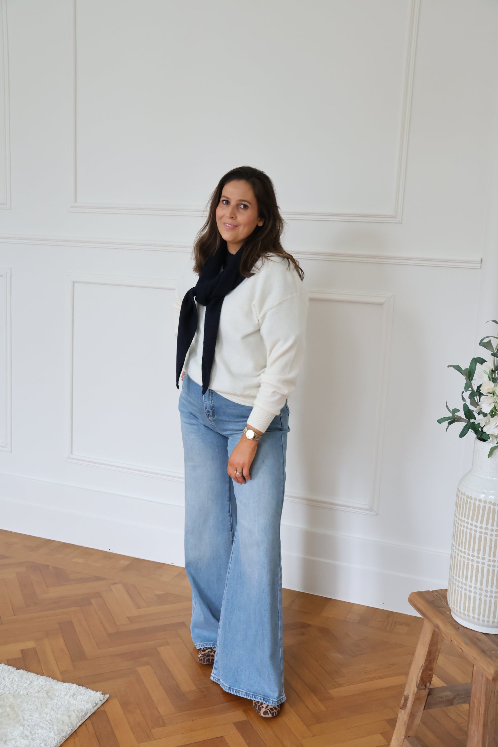 Manon V-neck knit gebroken wit