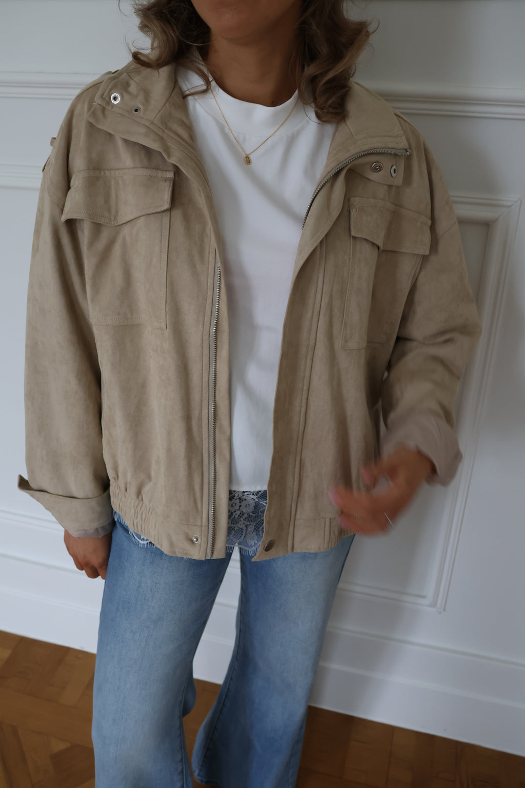 Manon suède jasje beige