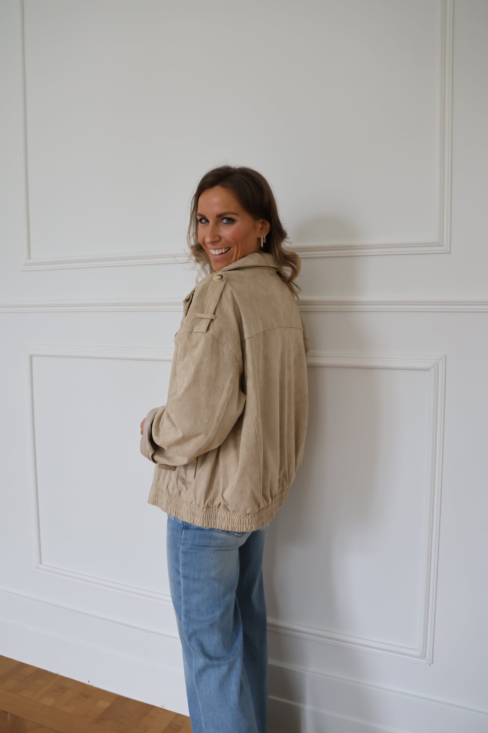 Manon suède jasje beige