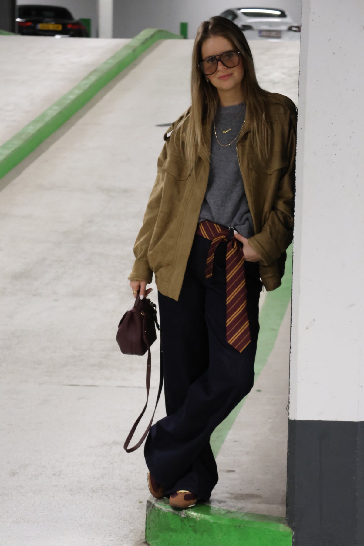 Chloé suède bomberjas camel