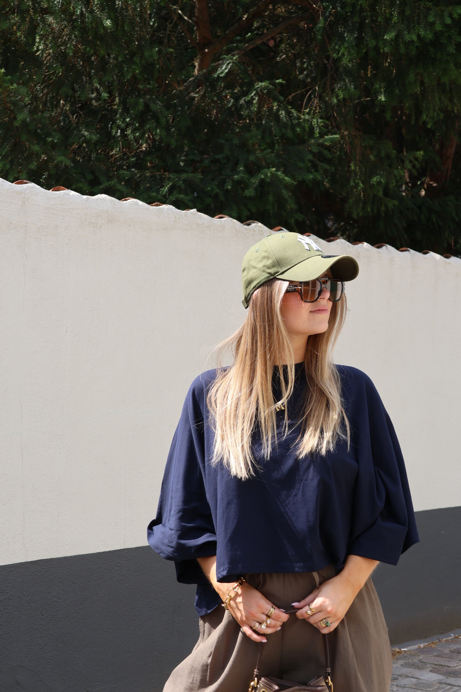 Emma cropped T-shirt marine