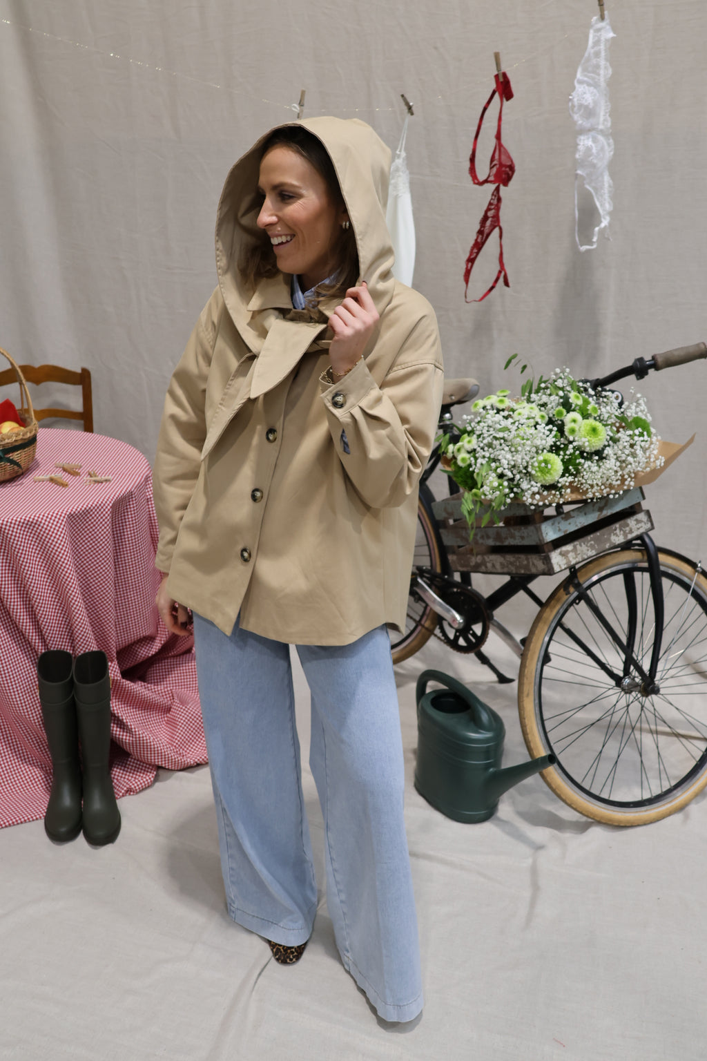 Hazel trenchcoat donkerbeige