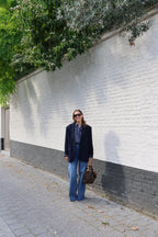 Ine wide leg jeans met plooidetail - long length