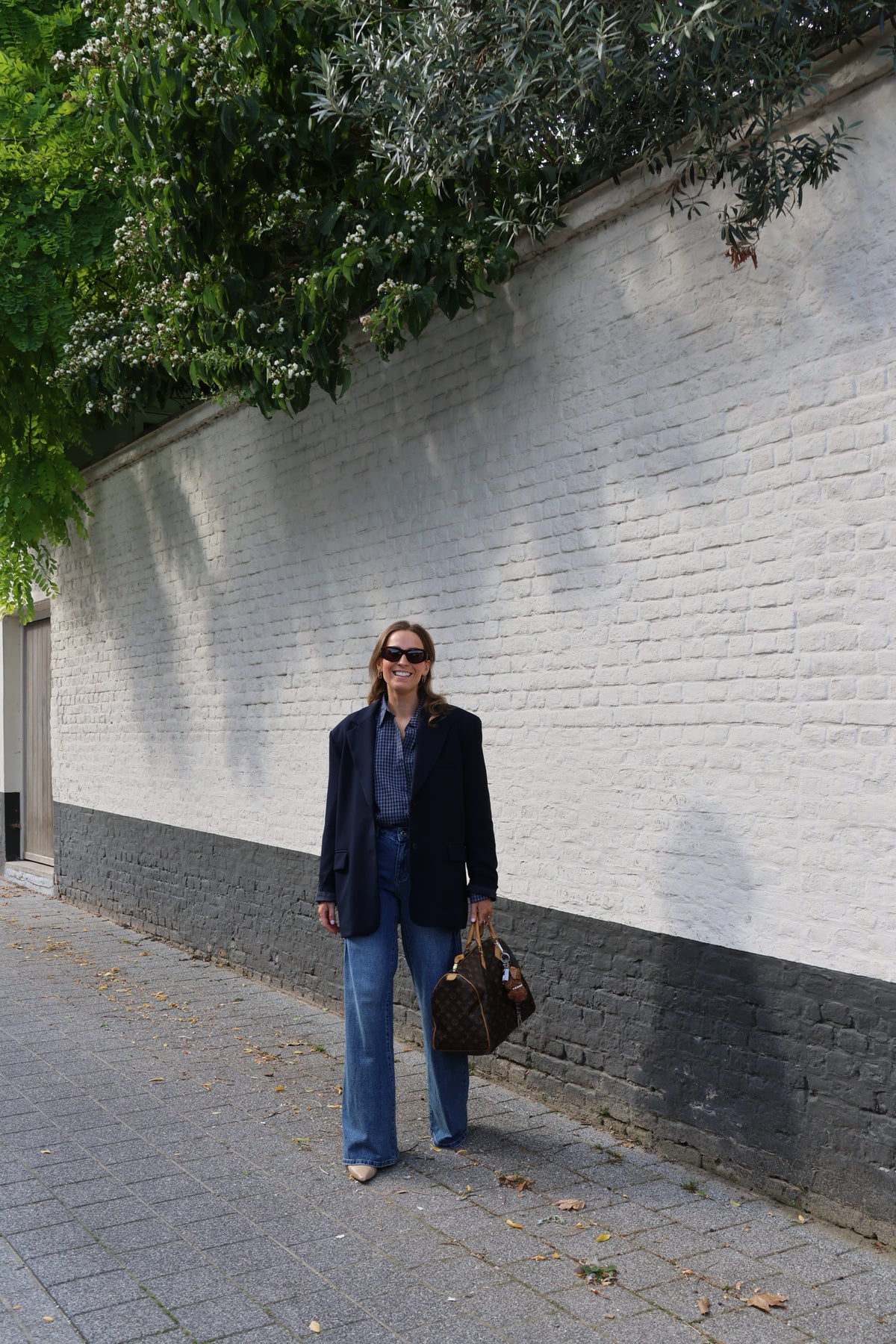 Roxanne geruit hemd marine