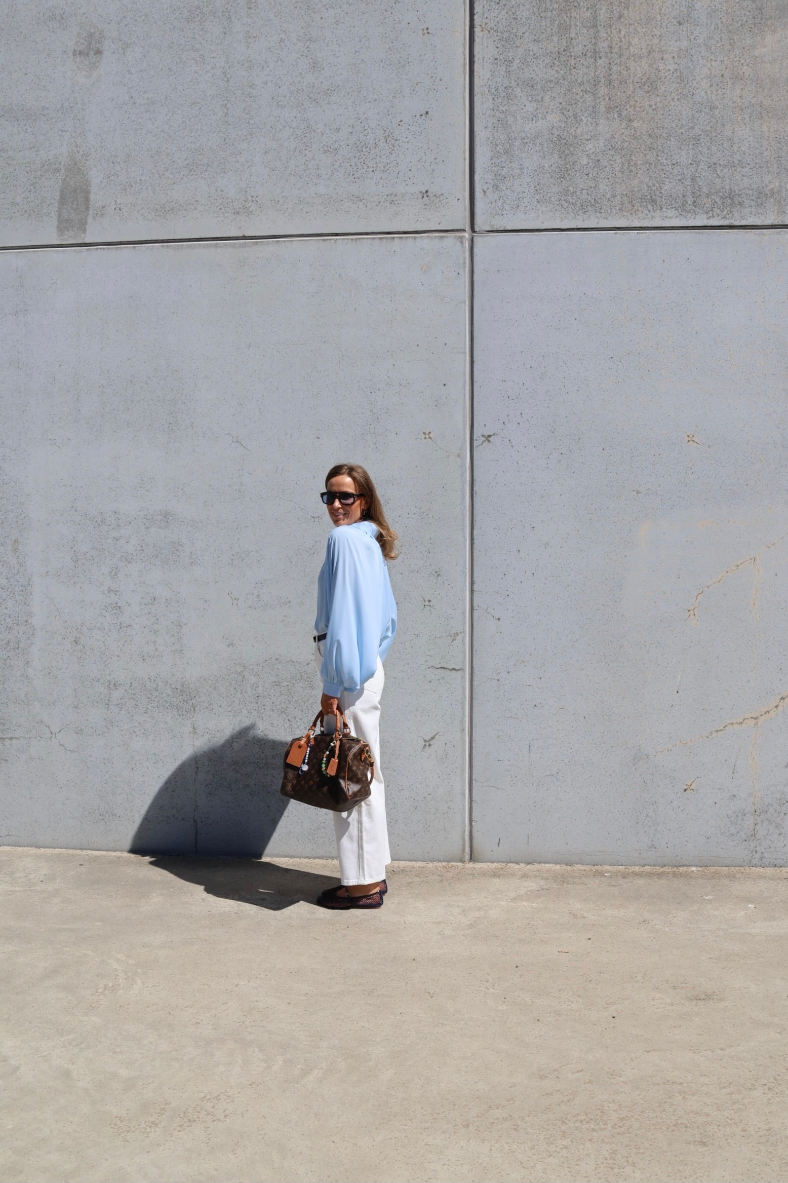 Bobbie cropped wide jeans wit